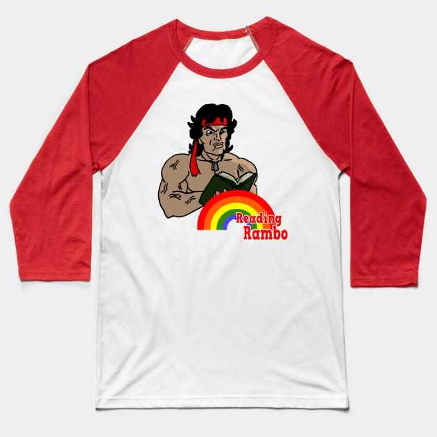 reading rambo! Baseball T-Shirt by Undeadredneck